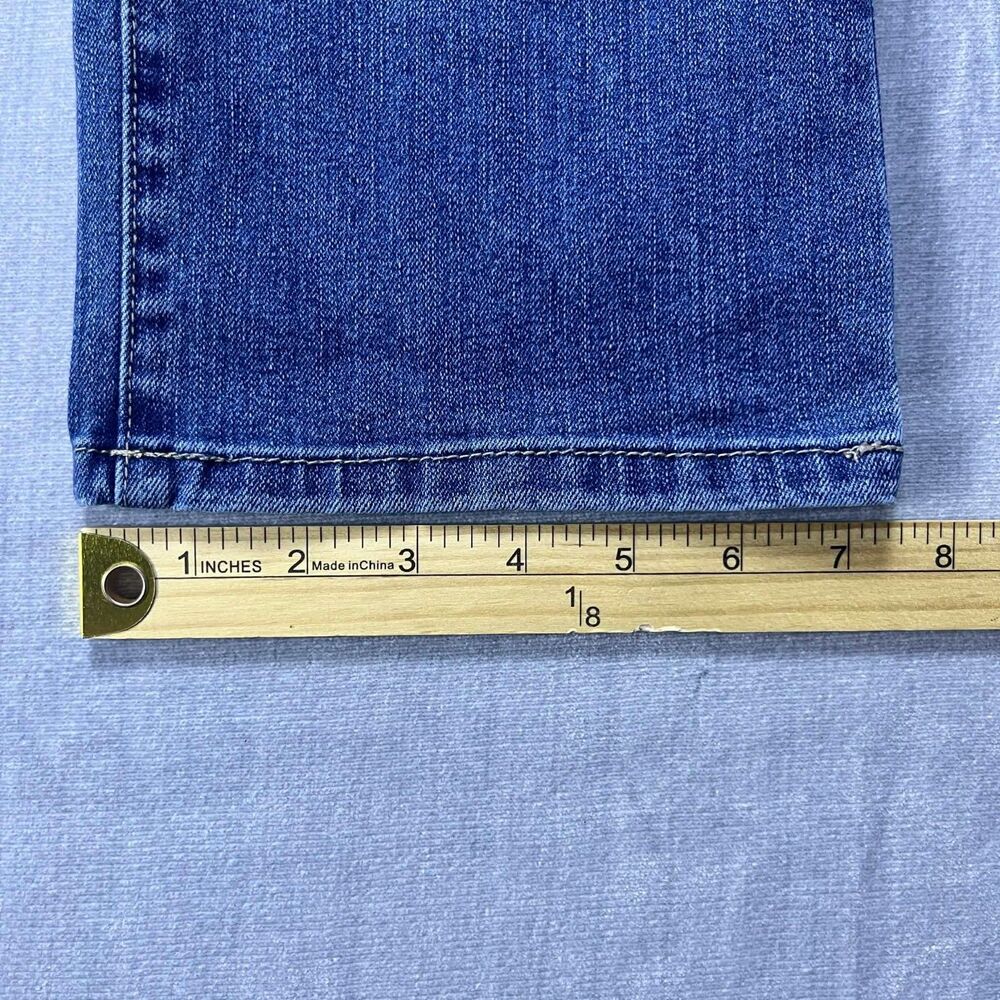 d.jeans Women Jeans 14 Straight Cropped Stretch Blue Denim Front Flap Pockets - Picture 7 of 7
